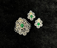 PENDANT SET / LOCKETS Locket 033 DIAMOND EMERALD