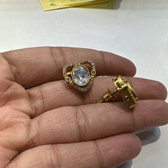 Earring Eartops 255 MOZONITE GOLDEN