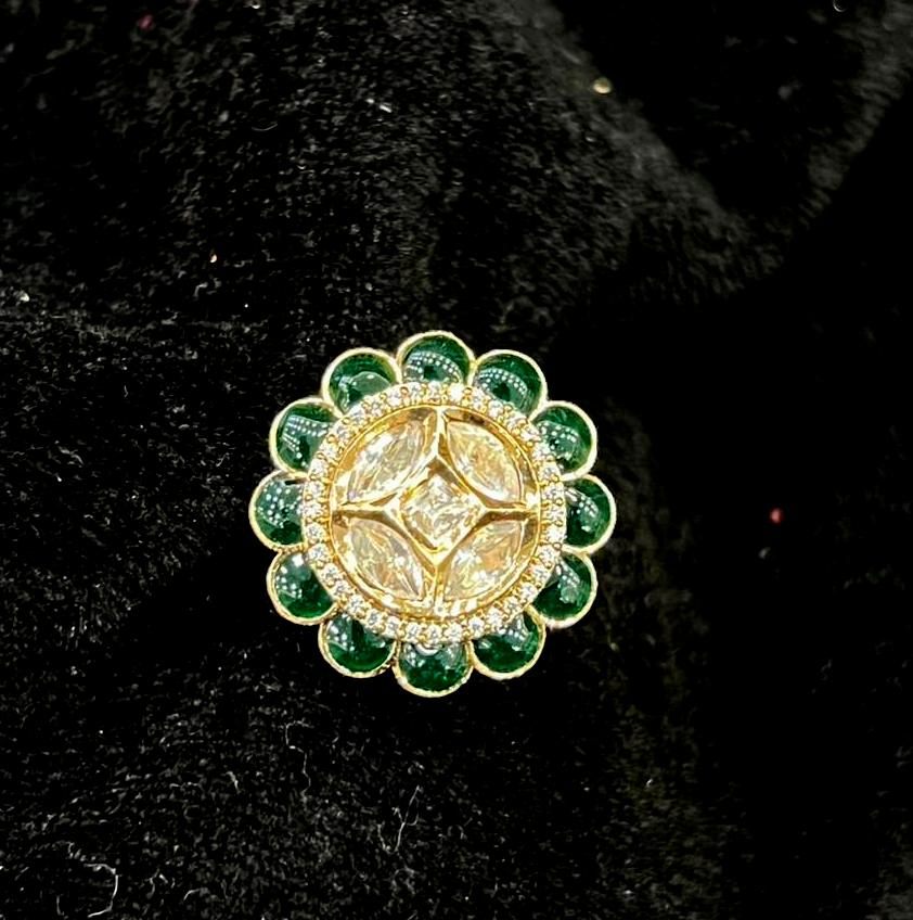 FINGERRING fingerring 52 Kundan EMERALD