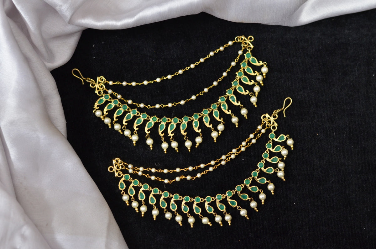 ACCESSORIES  Champswrl 028 GOLDEN STONE MEDIUM SIZE & EMERALD COLOUR
