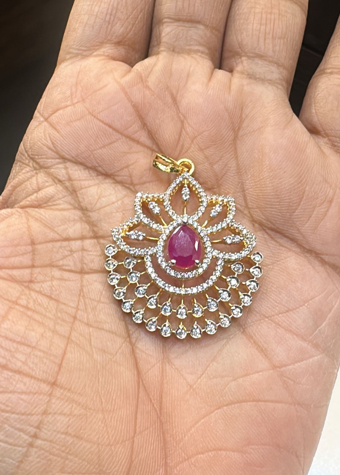 PENDANT SET CHAINS Locket 021 DIAMOND RUBY