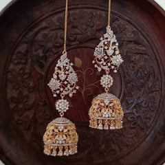Earring Jhumka 183 DIAMOND DUAL PLATING DIAMOND LOOK