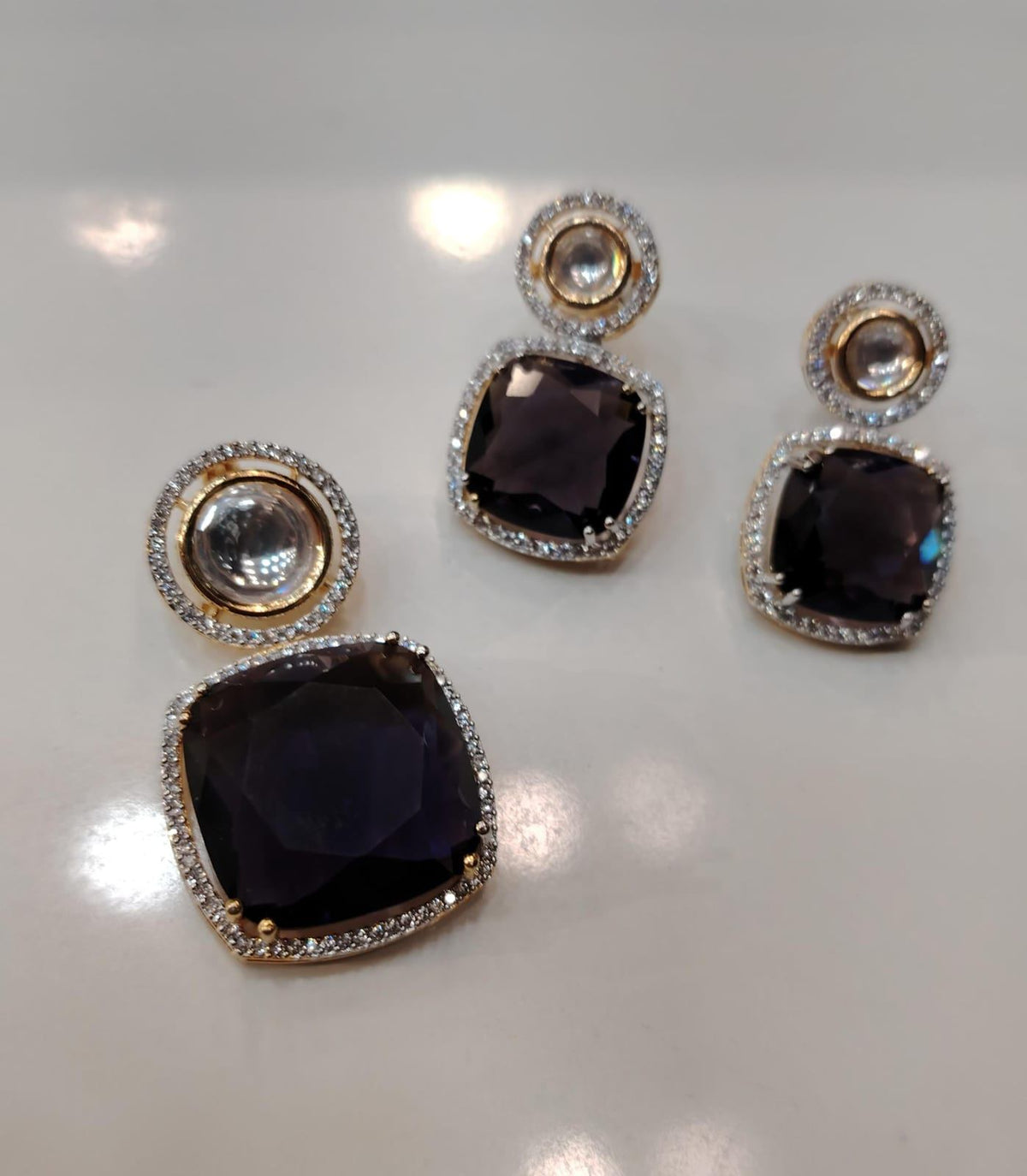 PENDANT SET CHAINS Pendant 154 DIAMOND EMETHYST PURPLE