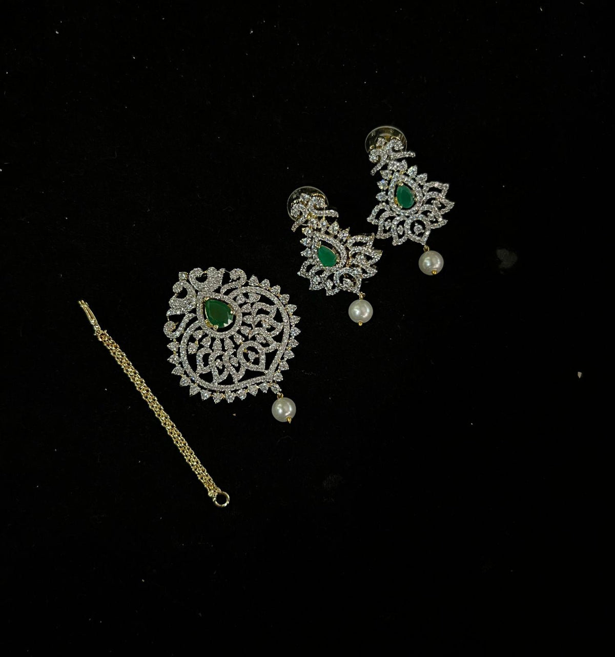 PENDANT SET CHAINS Pendant 144 DIAMOND EMERALD