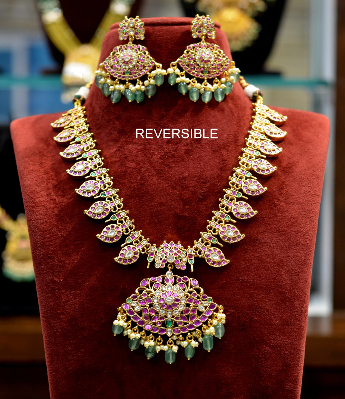 NECKLACE kempu mango necklace green drops KEMPU MULTI COLOR