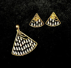 PENDANT SET CHAINS Pendant set 029 DIAMOND DUAL PLATING DIAMOND LOOK