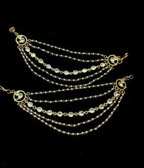 ACCESSORIES EAR Champswrl 020White - CH020 Kundan BIG SIZE
