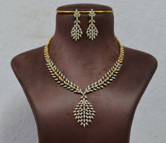 NECKLACE neckalce 113 DIAMOND DUAL PLATING DIAMOND LOOK