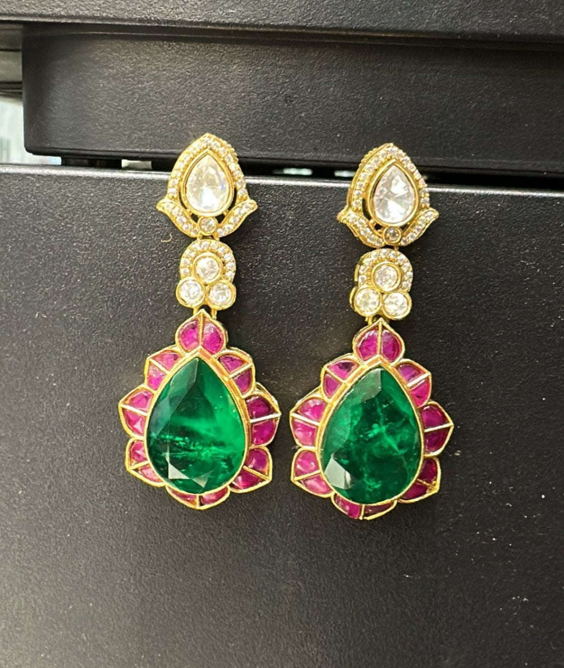 Earring Earrings 052 Mozonite With Victorian Polish MULTI COLOR