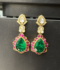 Earring Earrings 052 Mozonite With Victorian Polish MULTI COLOR