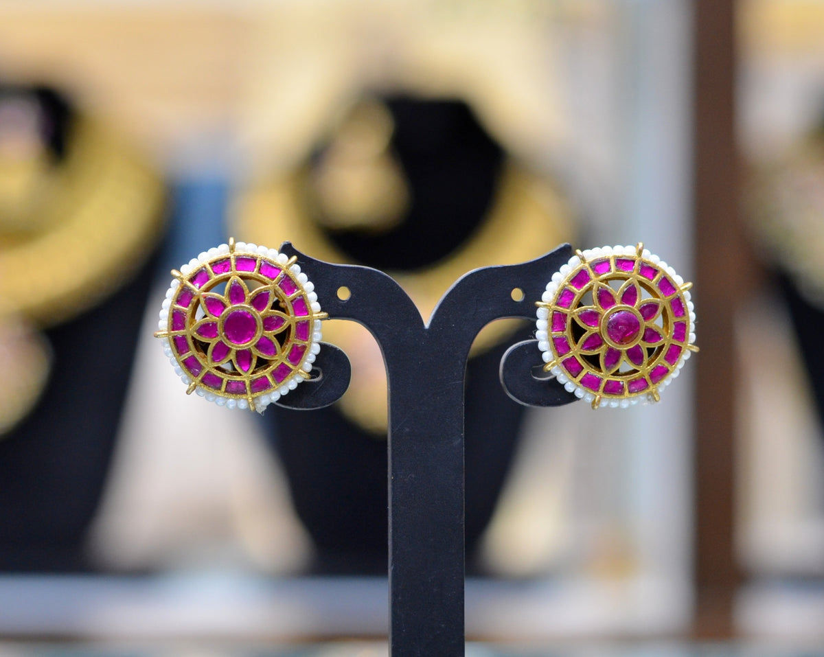 Earring Eartops 224 JADAU RUBY