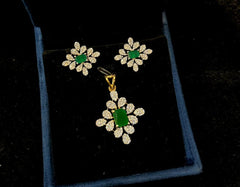 PENDANT SET CHAINS Pendant set 160 DIAMOND EMERALD
