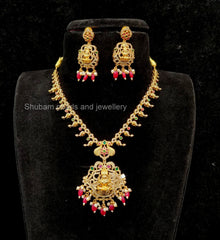 NECKLACE Nk157 GOLDEN STONE RUBY
