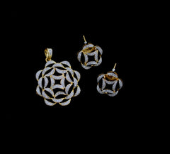 PENDANT SET / LOCKETS Pendant set 268 DIAMOND DUAL PLATING DIAMOND LOOK