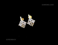 Earring Eartops 246 DIAMOND DUAL PLATING DIAMOND LOOK