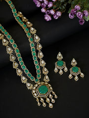 NECKLACE Necklace Long 736 - NE736 Mozonite With Victorian Polish EMERALD