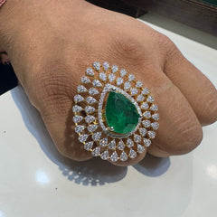 FINGERRING FInger ring 60 DIAMOND EMERALD