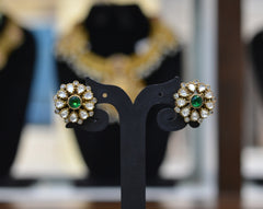 Earring Earrings 272 Moissanite With Victorian Polish EMERALD