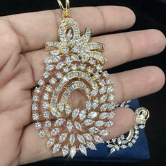 PENDANT SET CHAINS Pendant set 227 DIAMOND DUAL PLATING DIAMOND LOOK