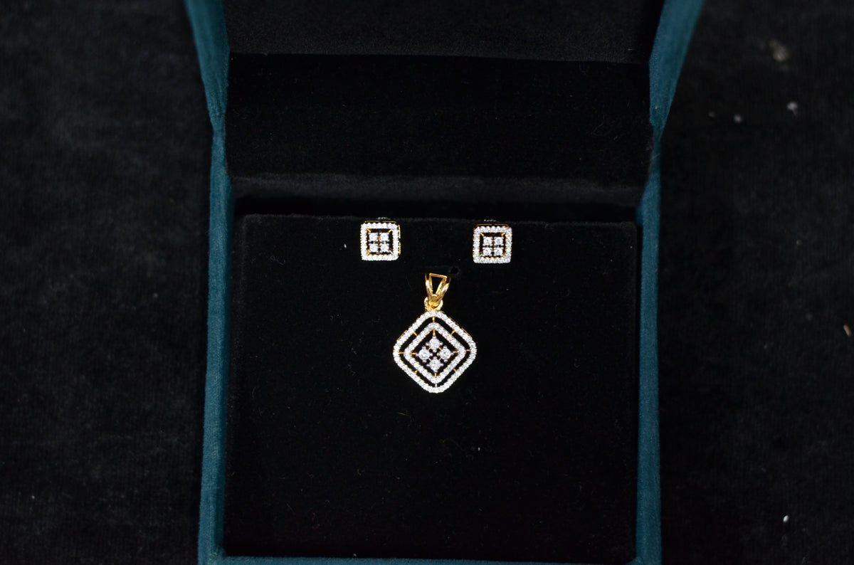 PENDANT SET / LOCKETS Pendant 007 DIAMOND DUAL PLATING DIAMOND LOOK