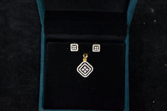 PENDANT SET / LOCKETS Pendant 007 DIAMOND DUAL PLATING DIAMOND LOOK