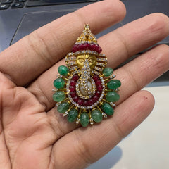 PENDANT SET CHAINS pendant 232 GOLDEN STONE MULTI COLOR