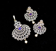 PENDANT SET CHAINS pendant set 014 DIAMOND EMETHYST PURPLE