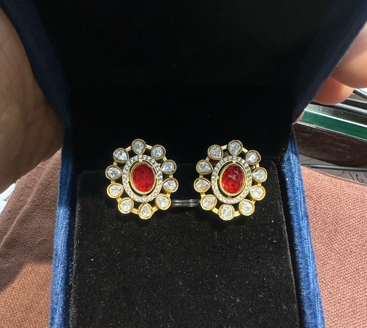Earring Earrings 263 MOZONITE RUBY