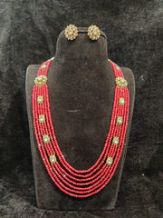 BEADS MALA AND CHAINS Beads mala 044 RUBY 22-24