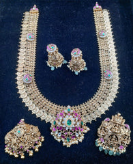 NECKLACE Long Kasul necklace 641 - KA641 NAKSHI JADAU MIX MULTI COLOR