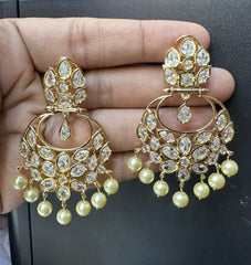 Earring Earrings 144 GOLDEN STONE WHITE