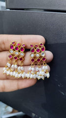 JADAU earrings 087 JADAU Ruby And White