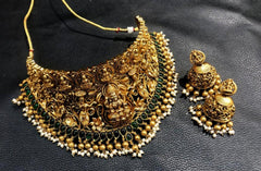 CHOKER Ch049 NAKSHI ANTQIUE EMERALD