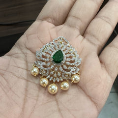 PENDANT SET CHAINS Locket 018 DIAMOND EMERALD