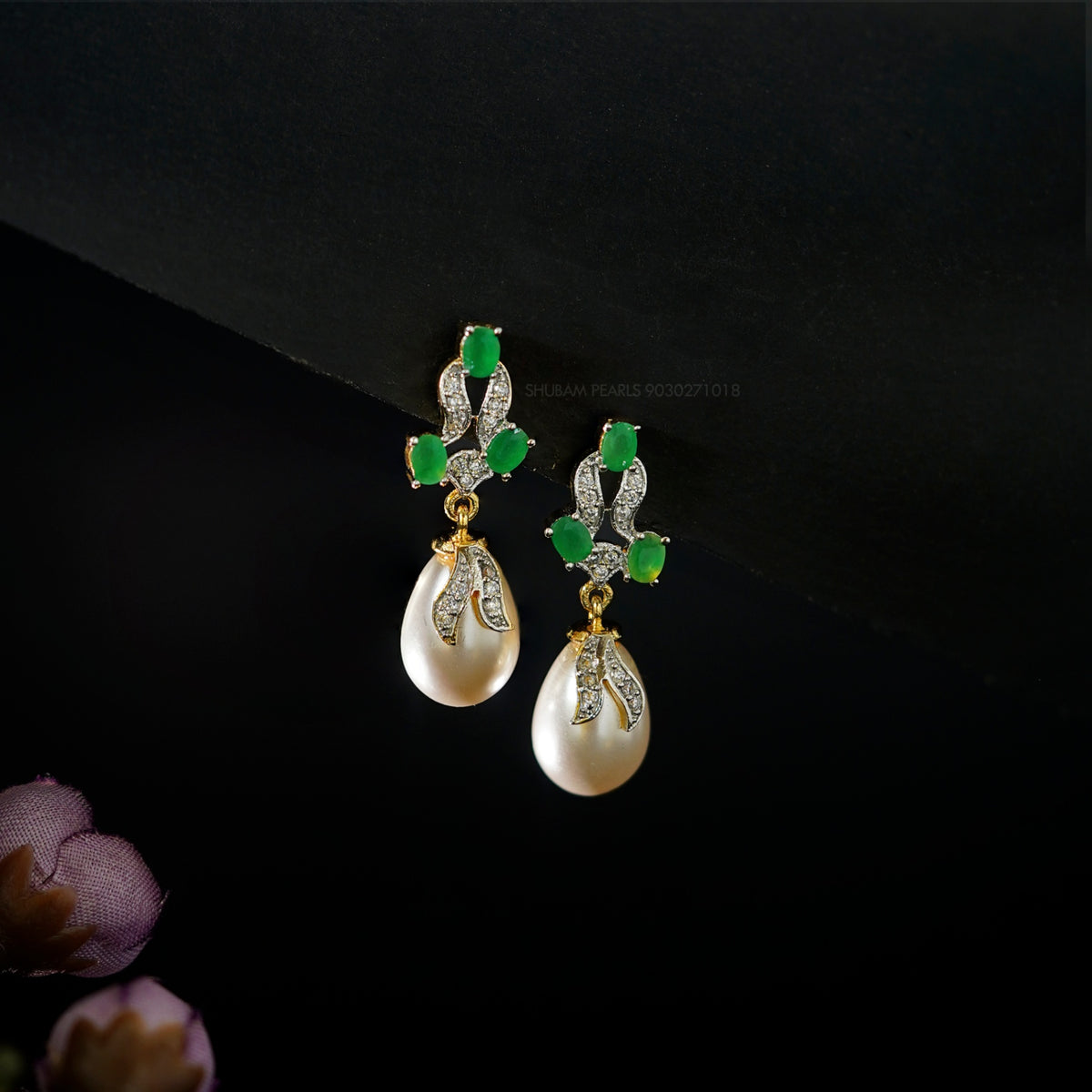 Earring Earrings 296 DIAMOND EMERALD