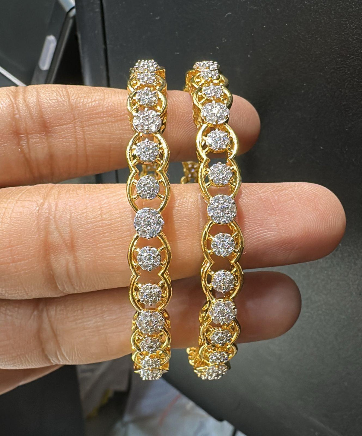 BRACELET/BANGLE Bangle 1137 DUAL PLATING DIAMOND LOOK 2'6