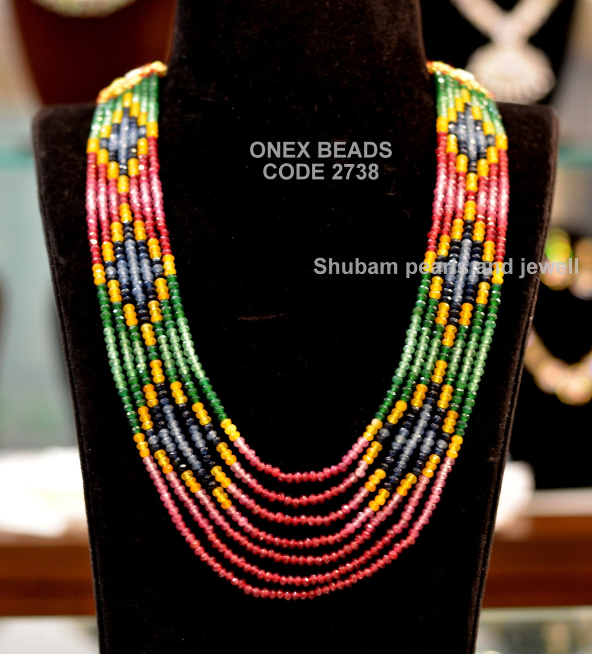 BEADS MALA AND CHAINS Rainbow beads mala 35 MULTI COLOR 18-20