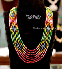 BEADS MALA AND CHAINS Rainbow beads mala 35 MULTI COLOR 18-20