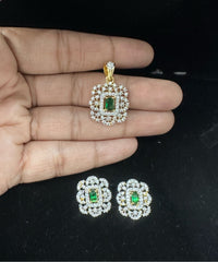 PENDANT SET / LOCKETS Pendant set 287 DIAMOND DUAL PLATING DIAMOND LOOK
