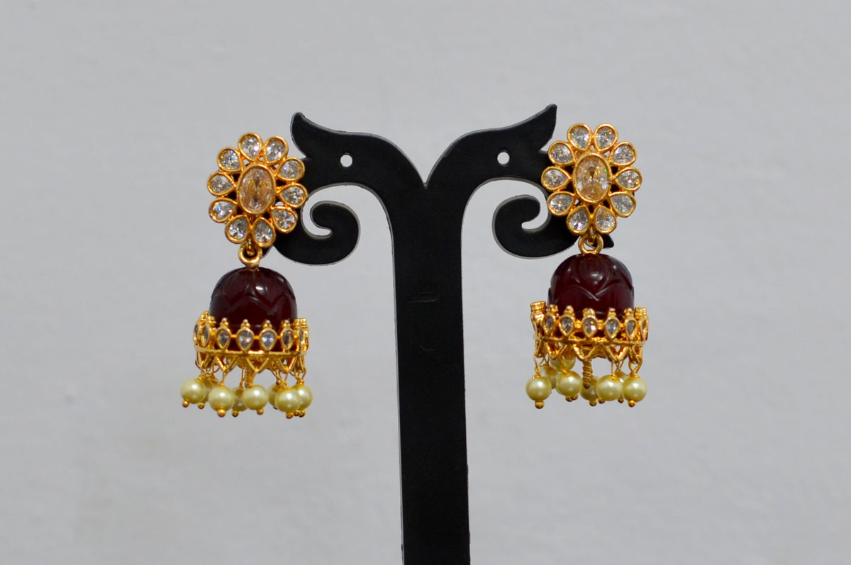Earring Colors changeable jhumka 2 color GOLDEN STONE MULTI COLOR