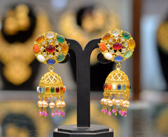 JADAU Earrings 201 NAVRATNA Navratna