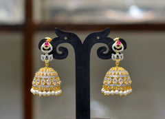 Earring Jhumka 004 DIAMOND RUBY