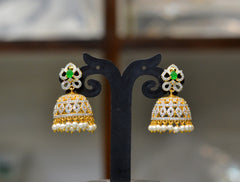 Earring Jhumka 005 DIAMOND EMERALD