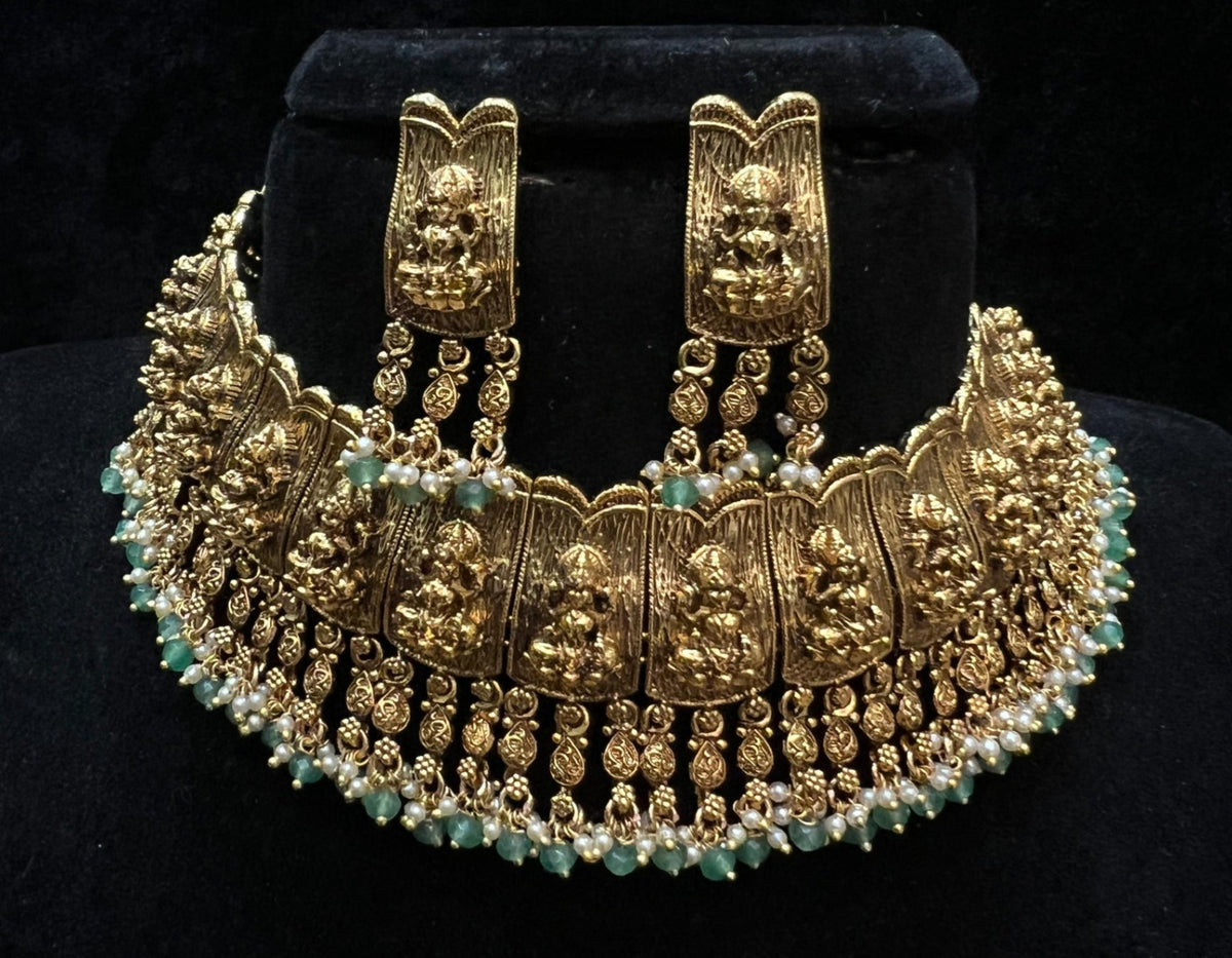 NECKLACE LAXMI CHOKER LIKE NECKLACE SET NE541  NAKSHI ANTQIUE Nakshi