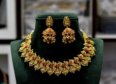 NECKLACE Kasul coral short NAKSHI AD STONE GOLDEN