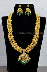 NECKLACE Necklace 940 LONG NAKSHI AD STONE WHITE AND EMERALD