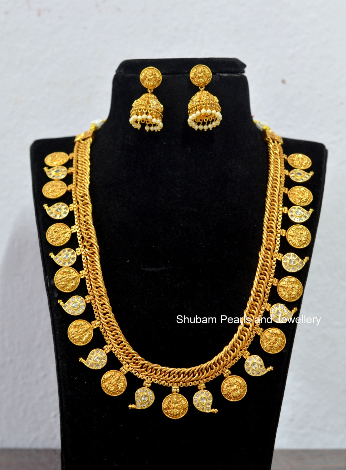NECKLACE Jalebinecklace 3 NAKSHI ANTQIUE GOLDEN LONG- GON