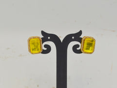 Earring Eartops 126 GOLDEN STONE YELLOW