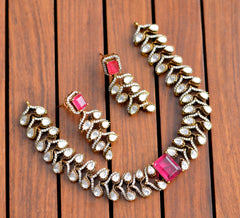 NECKLACE necklace 141 Mozonite With Victorian Polish RUBY
