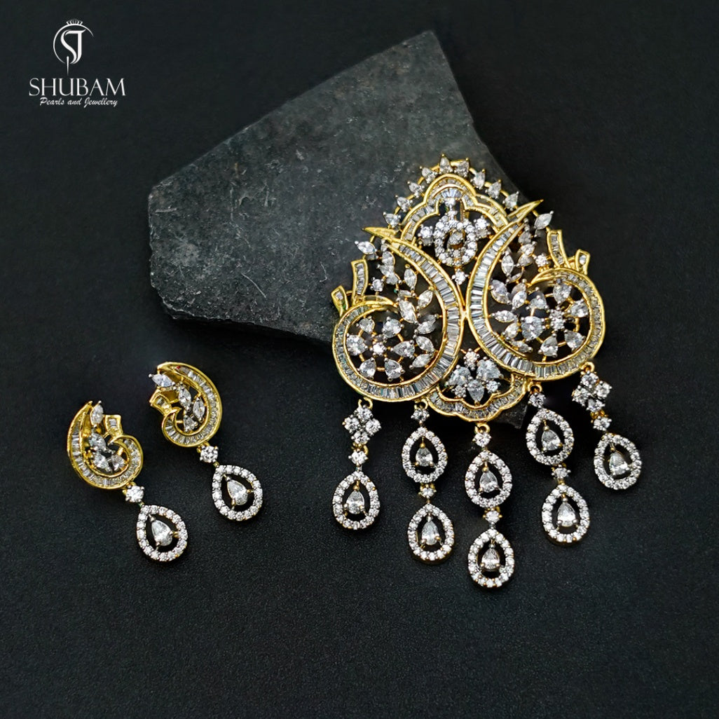 PENDANT SET CHAINS pendant set 009 DIAMOND WHITE